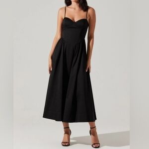 ASTR The Label Bellamy Bustier Midi Dress | Black | Size M | Worn Once